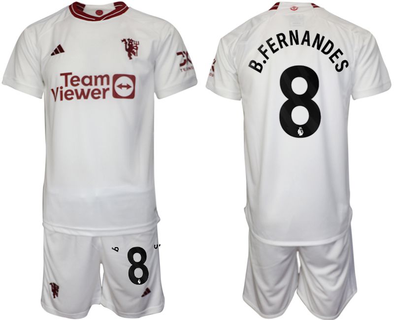 Men 2023-2024 Club Manchester United away white 8 Soccer Jersey